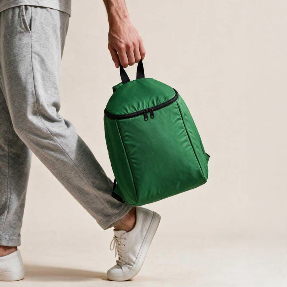 Brussels Cooler Backpack 12L rPET. Double-zipper - groen