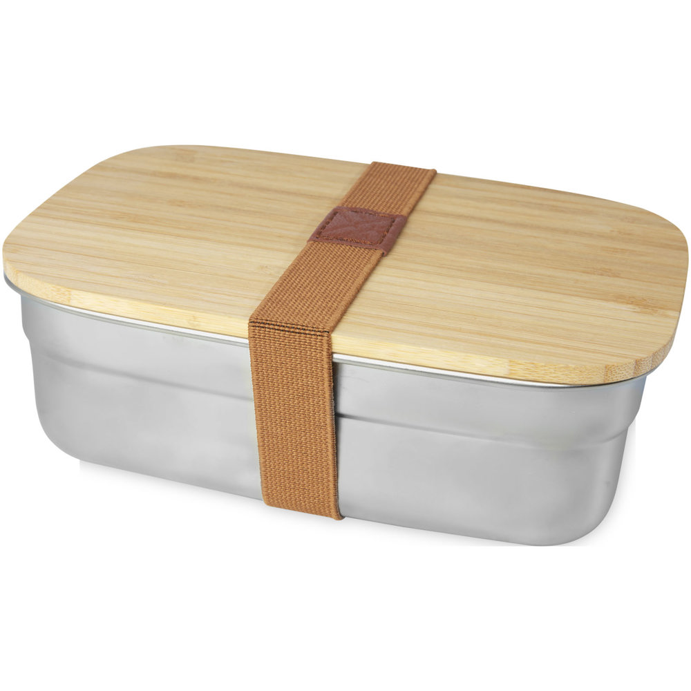 Tite 700 ml roestvrijstalen lunchbox met bamboe deksel - bedrukt of onbedrukt verkrijgbaar