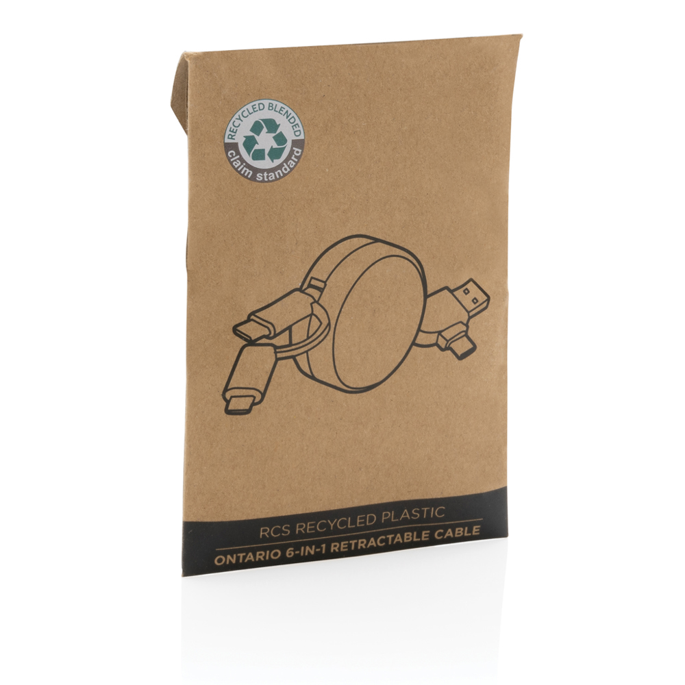 RCS gerecycled plastic Ontario 6-in-1 oprolbare kabel
