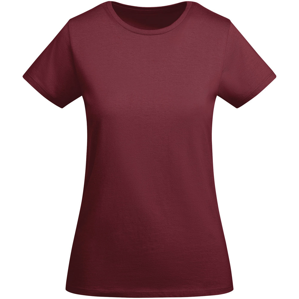 Breda biologisch katoenen dames T-shirt met korte mouwen - met logo of onbedrukt bestellen - Granaat