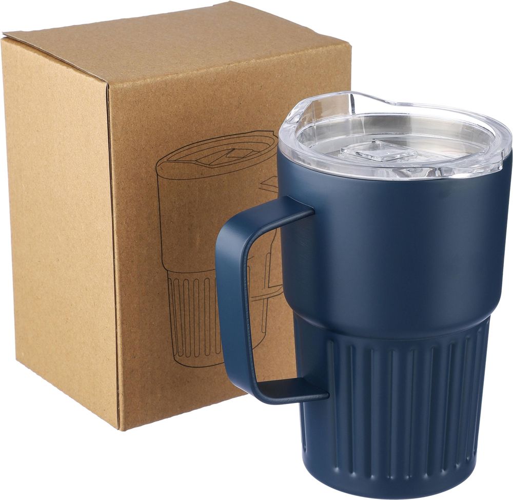 Gerecyclede roestvrijstalen dubbelwandige reismok (450 ml) Calo