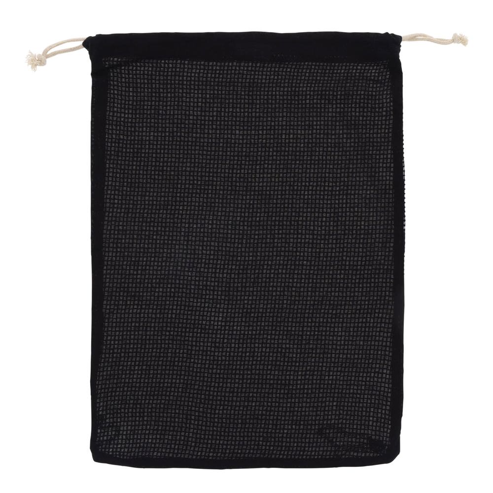 Herbruikbaar groente & fruit zakje OEKO-TEX® katoen 30x40cm - bedrukt of onbedrukt verkrijgbaar - Zwart