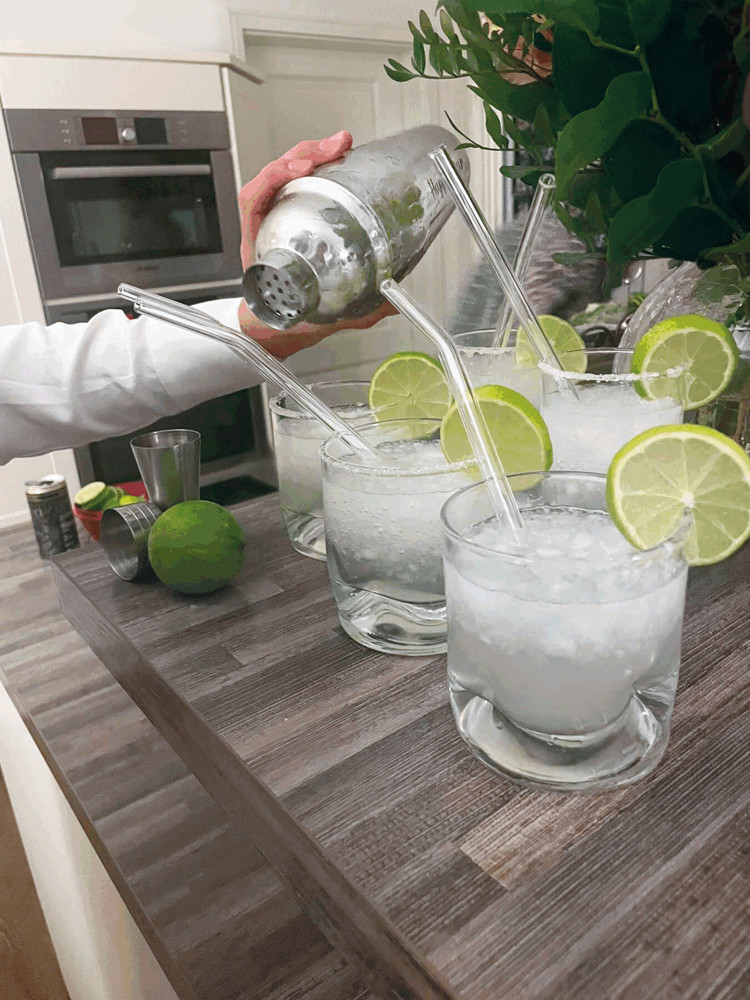 DRINK TOGETHER - Glazen rietjes-set - bedrukt of onbedrukt verkrijgbaar