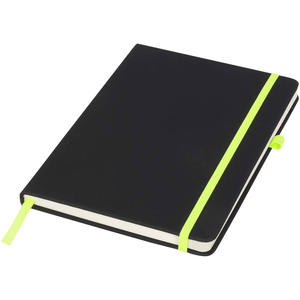 Noir medium notitieboek - met logo of onbedrukt bestellen - Zwart, Lime