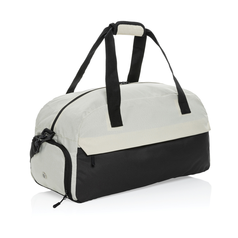 Kazu AWARE™ RPET basic weekendtas - voor bedrijven en relatiegeschenken - gebroken wit (± PMS 12-0304 TCX)
