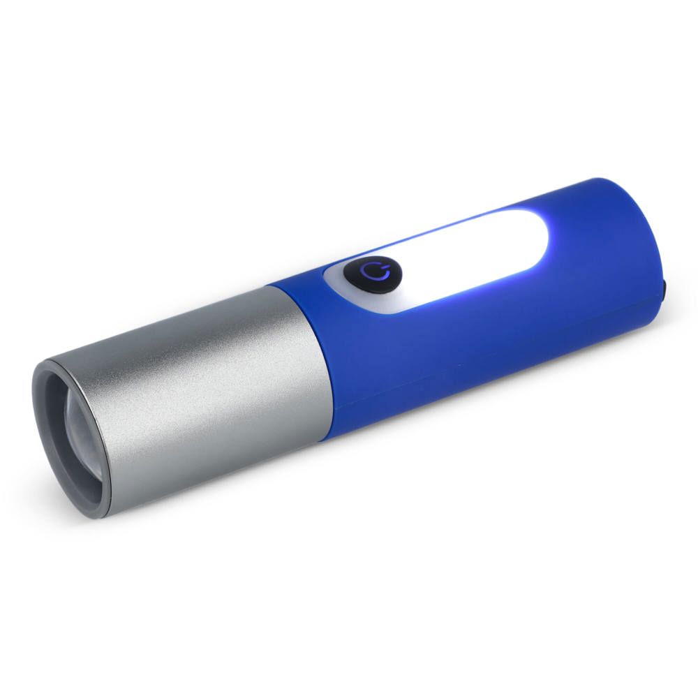 Oplaadbare 10 W LED-zaklamp met zoomfunctie 300 lm - kopen of bedrukken - blauw