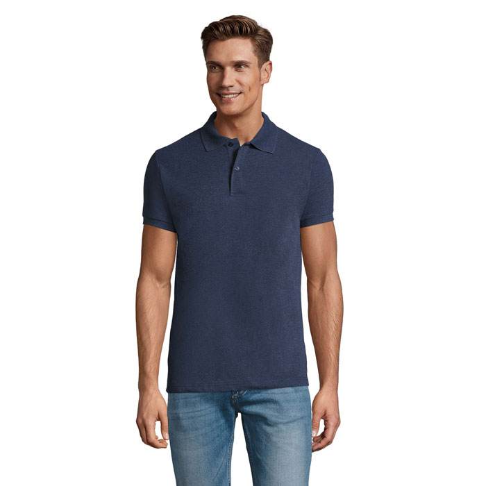 PERFECT MEN - PERFECT HEREN Polo 180g - voor bedrijven en relatiegeschenken - Heather Denim
