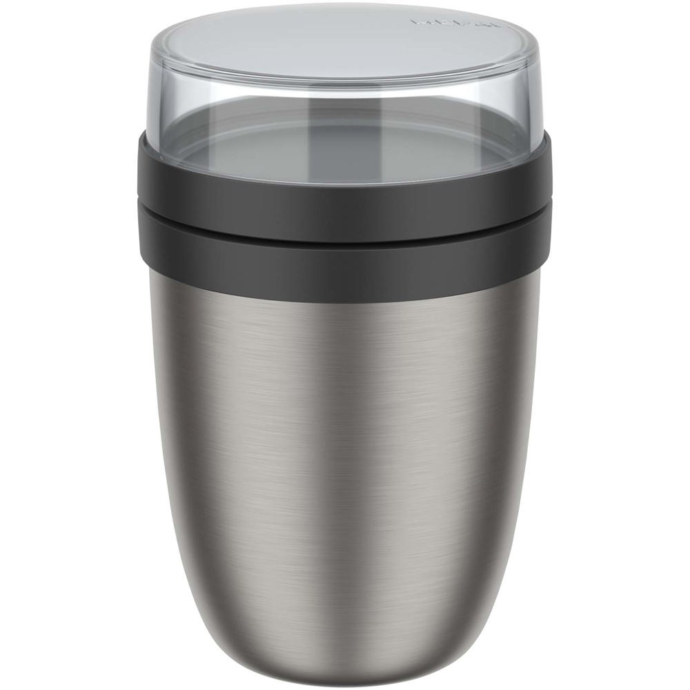 Mepal Ellipse 500+200 ml geïsoleerde lunchpot 2.0 - met logo of onbedrukt bestellen - Zwart