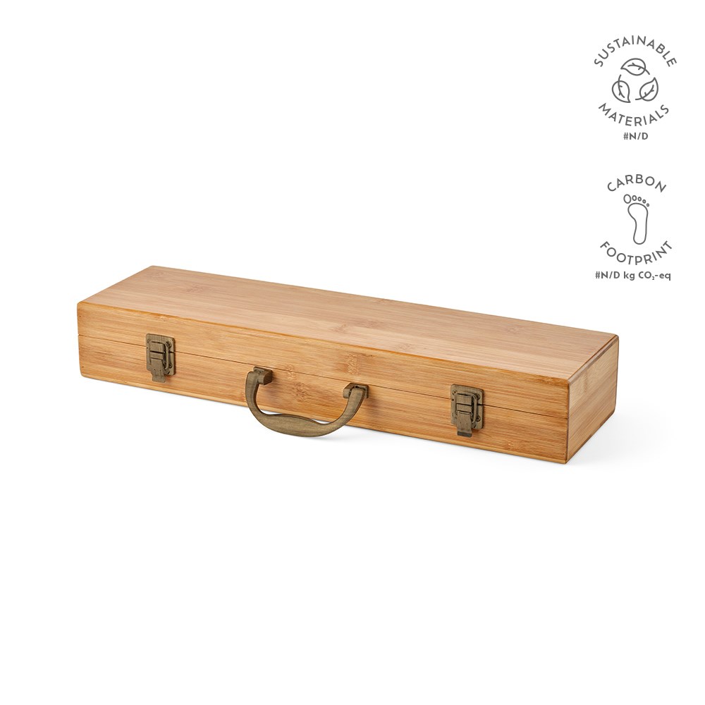 Turner Barbecue Set Bamboe - Natuurlijk - met logo of onbedrukt bestellen
