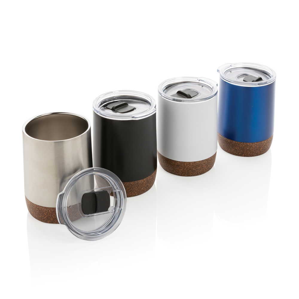 RCS gerecycled roestvrijstalen koffiebeker met kurk - met logo of onbedrukt bestellen