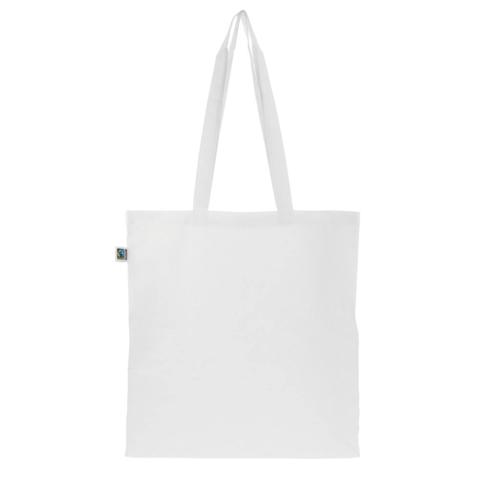 Fairtrade katoenen tas gekleurd lang 140g/m² 38x10x42cm