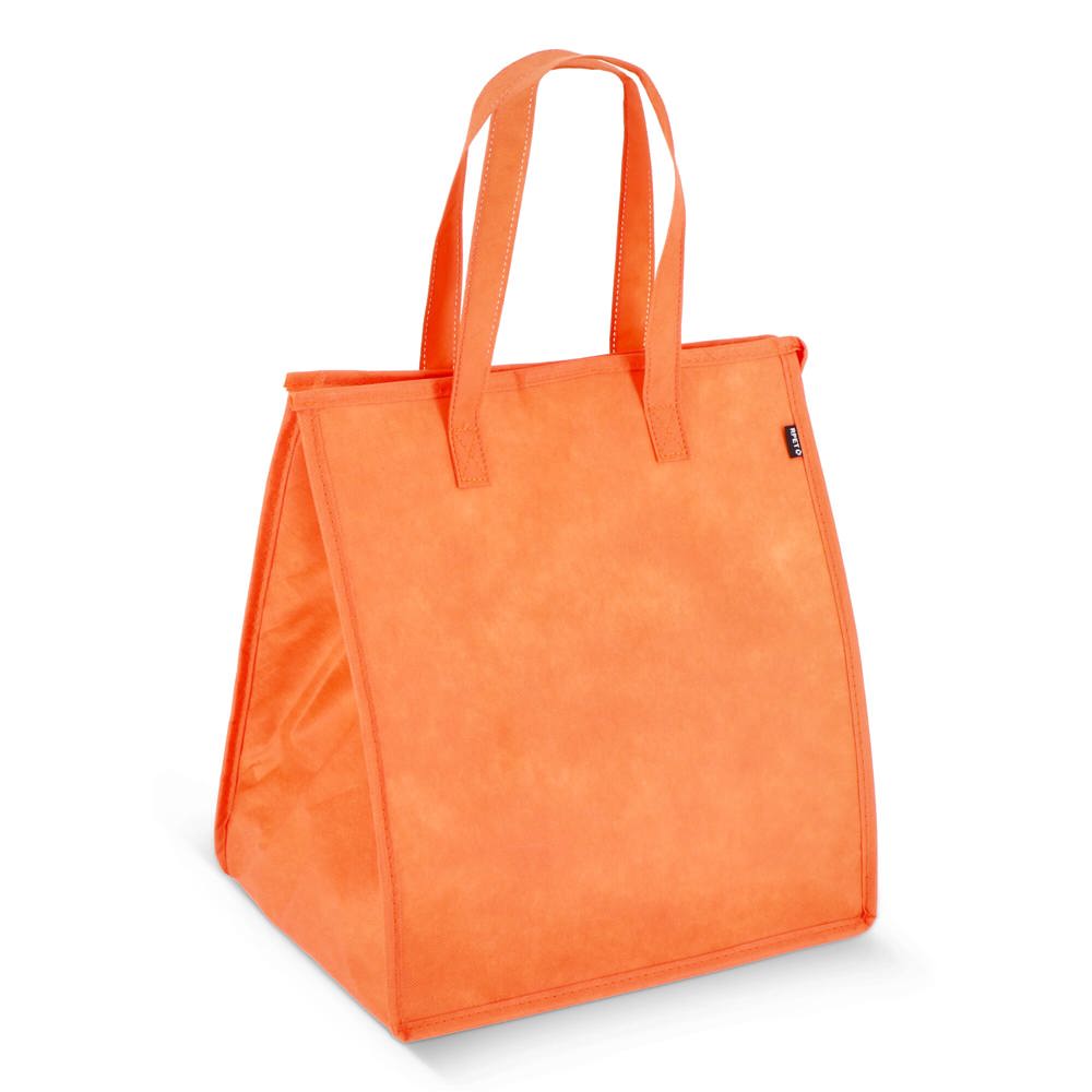 R-PET koeltas, non-woven, 33 x 25,5 x 37 cm, 75 g/m² - met logo of onbedrukt bestellen - Oranje