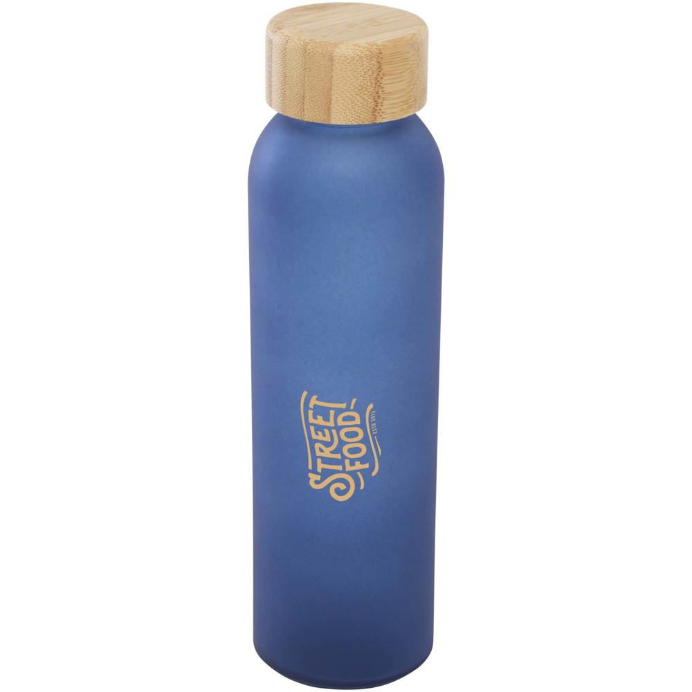 Lume 500 ml fles van mat natronkalkglas met bamboe deksel  