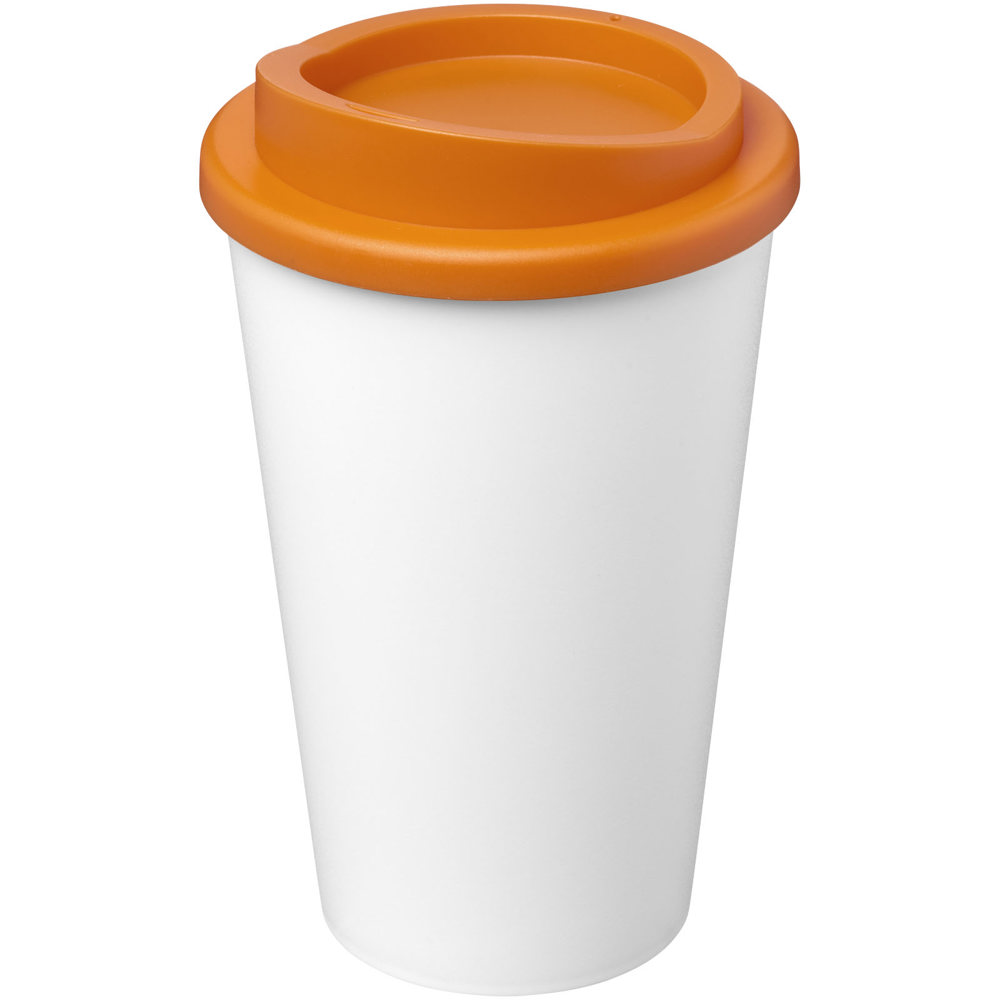 Americano® Eco 350 ml gerecyclede drinkbeker - kopen of bedrukken - Wit, Oranje