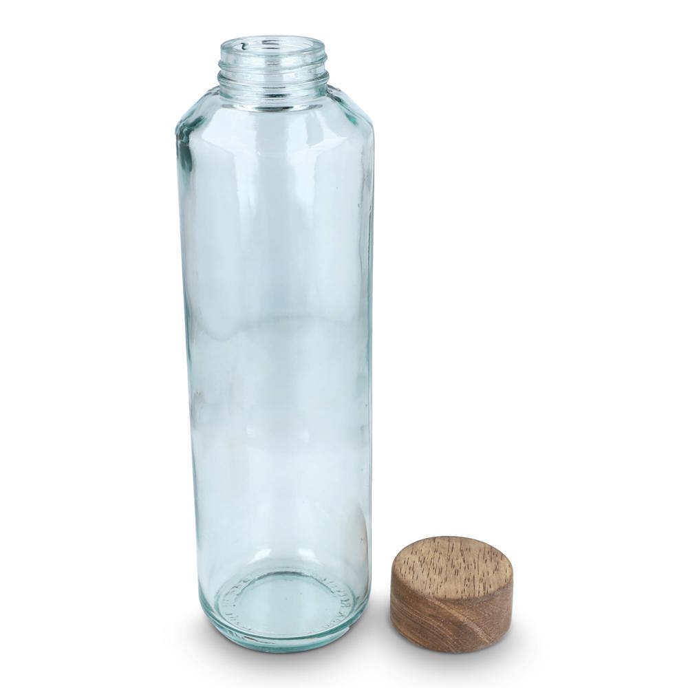 InSideOut Gerecyclede glazen Waterfles ReuuZ met houten dop 650 ml