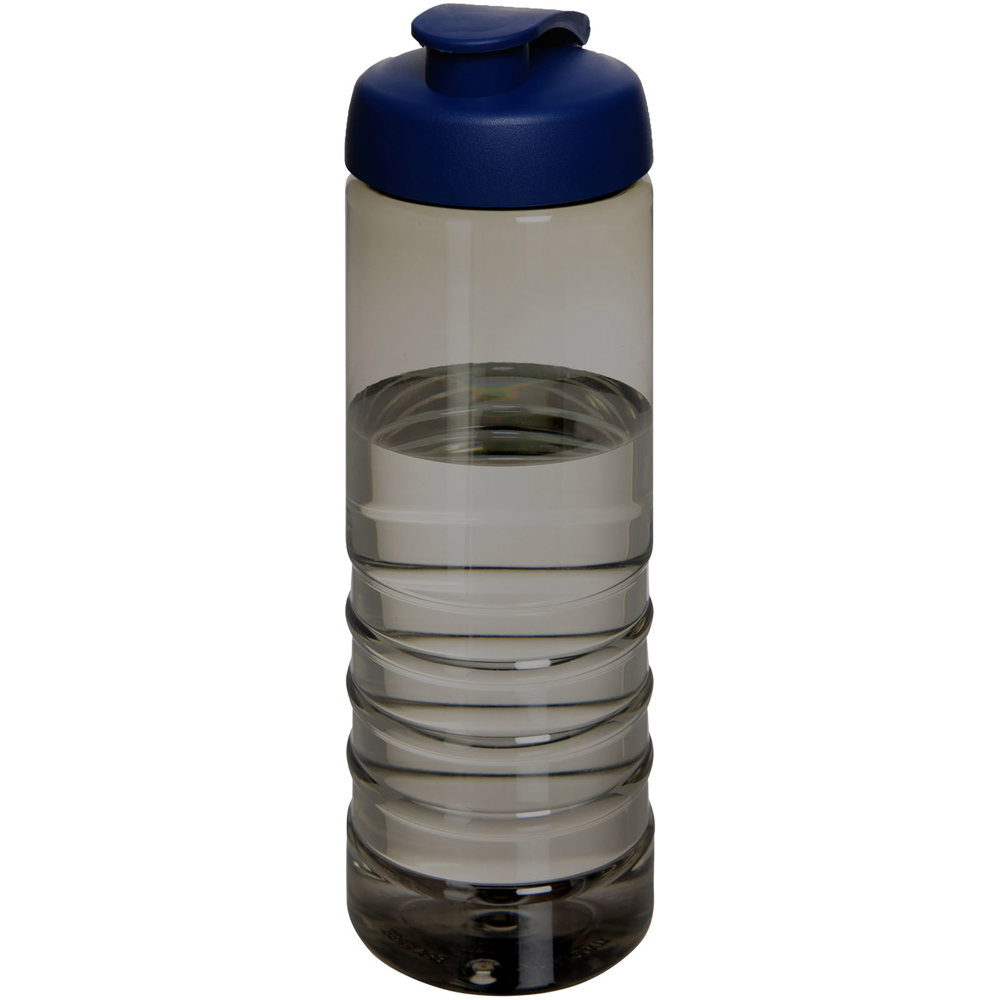 H2O Active® Eco Treble 750 ml drinkfles met klapdeksel - voor bedrijven en relatiegeschenken - Houtskool, Blauw