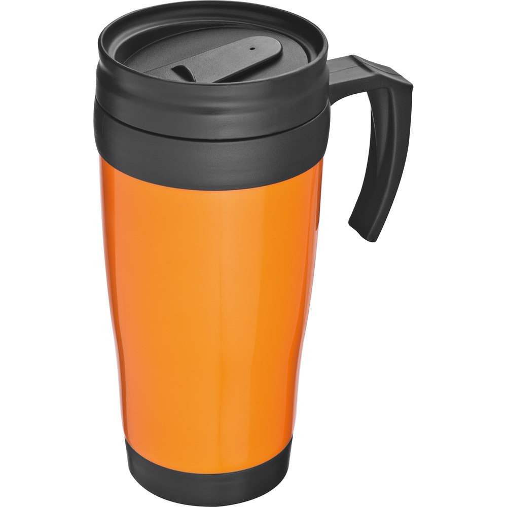 Kunststof drinkbeker met afsluitbare deksel- 0,4L - met logo of onbedrukt bestellen - Oranje