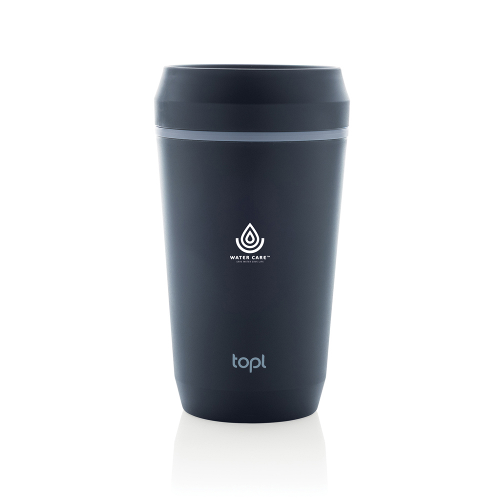 Topl Recycled Plastic To Go beker gepatenteerd 360 Lid 354ml