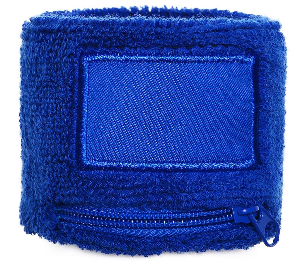 Polsband met label en ritsvakje - bedrukt of onbedrukt verkrijgbaar - Kobaltblauw (PMS 286c) / Kobaltblauw