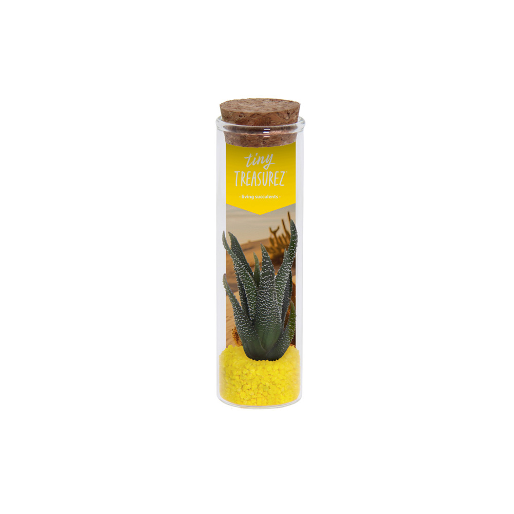 Tiny Treasurez® - Message in a bottle small - met logo of onbedrukt bestellen - geel