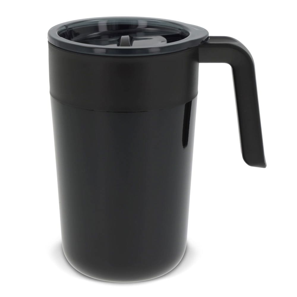 Dubbelwandige koffiebeker 400ml - met logo of onbedrukt bestellen - Zwart