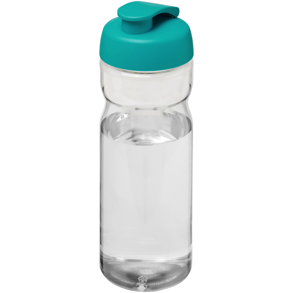 H2O Active® Base 650 ml sportfles met flipcapdeksel - voor bedrijven en relatiegeschenken - Transparent, Aquablauw