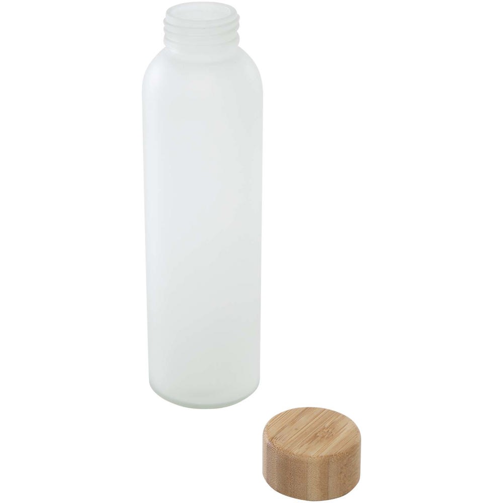 Lume 500 ml fles van mat natronkalkglas met bamboe deksel  