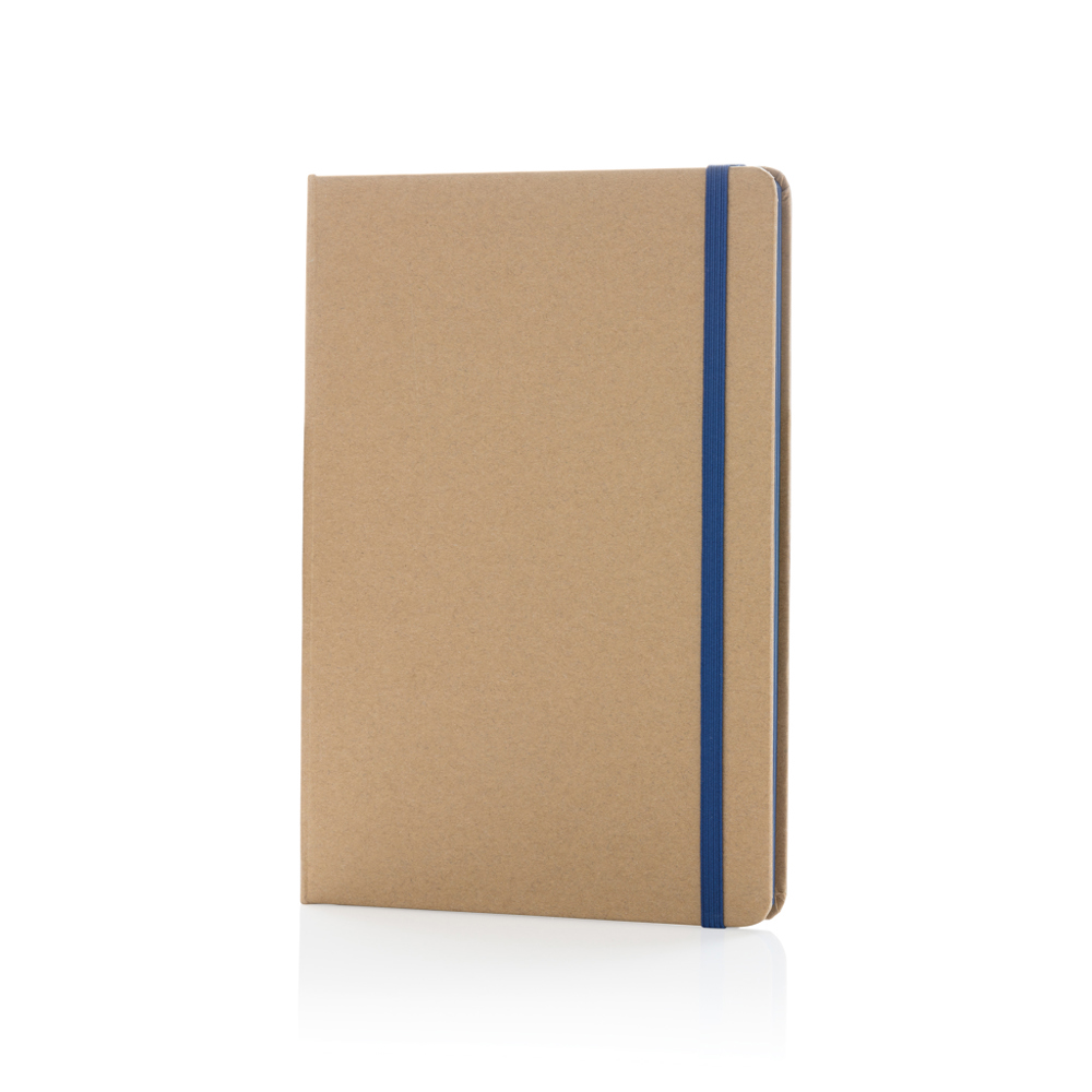 A5 kraft notitieboek - voor bedrijven en relatiegeschenken - blauw (± PMS 286)