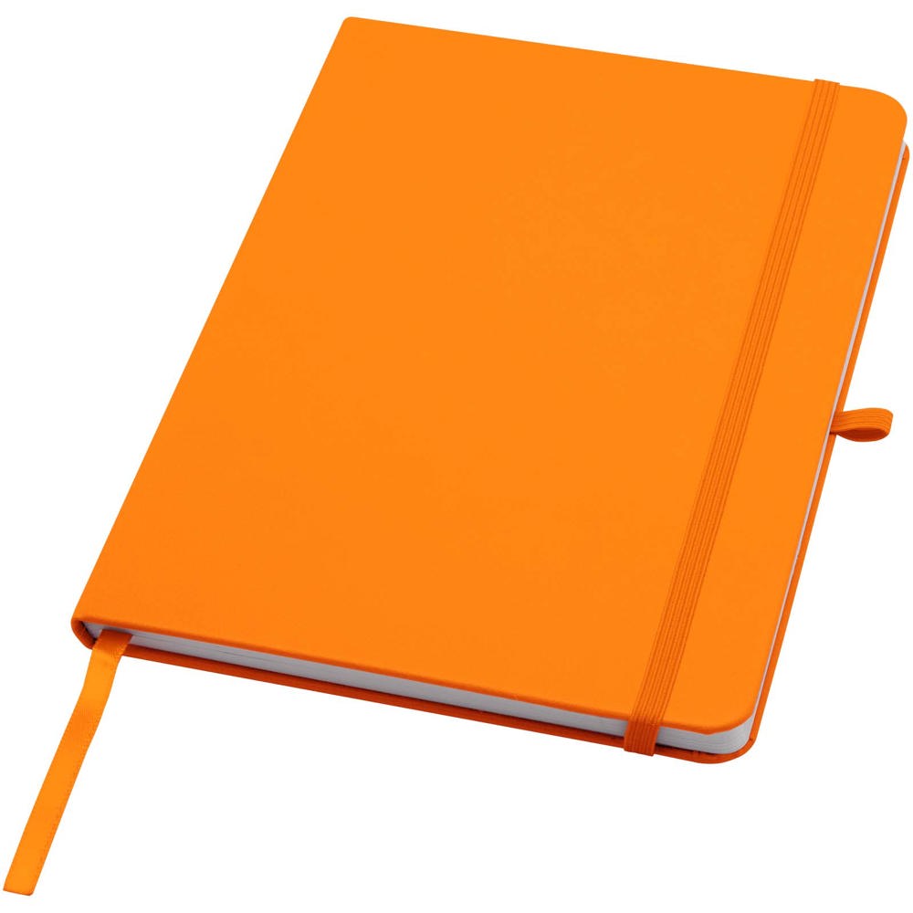 Teak A5 gerecycled notitieboek met harde kaft en gelinieerde pagina's - kopen of bedrukken - Oranje