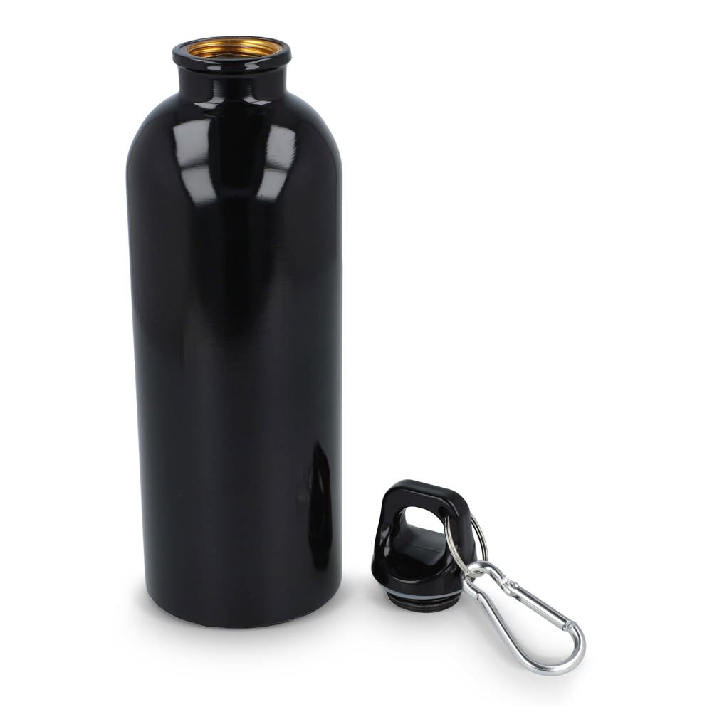 Gerecycled RVS Enkelwandige fles met Karabijnhaak 500ml