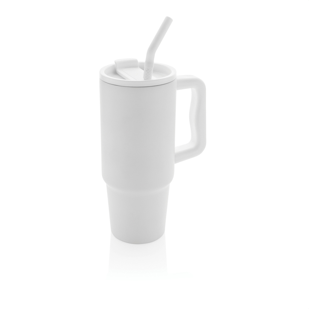 Embrace deluxe RCS recycled RVS drinkbeker 900ml - met logo of onbedrukt bestellen - wit (± PMS White)