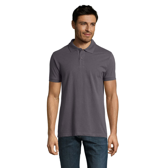 PERFECT MEN - PERFECT HEREN Polo 180g - voor bedrijven en relatiegeschenken - donker grijs