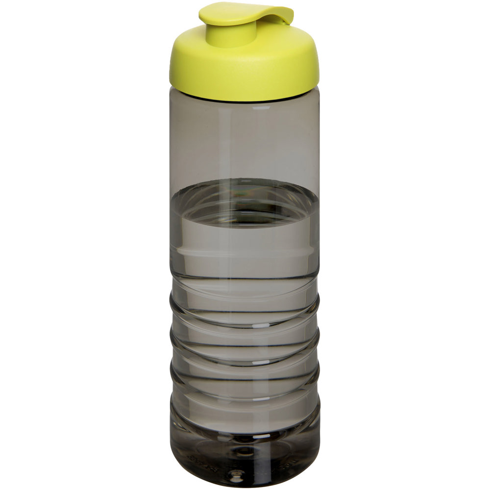 H2O Active® Eco Treble 750 ml drinkfles met klapdeksel - voor bedrijven en relatiegeschenken - Houtskool, Lime