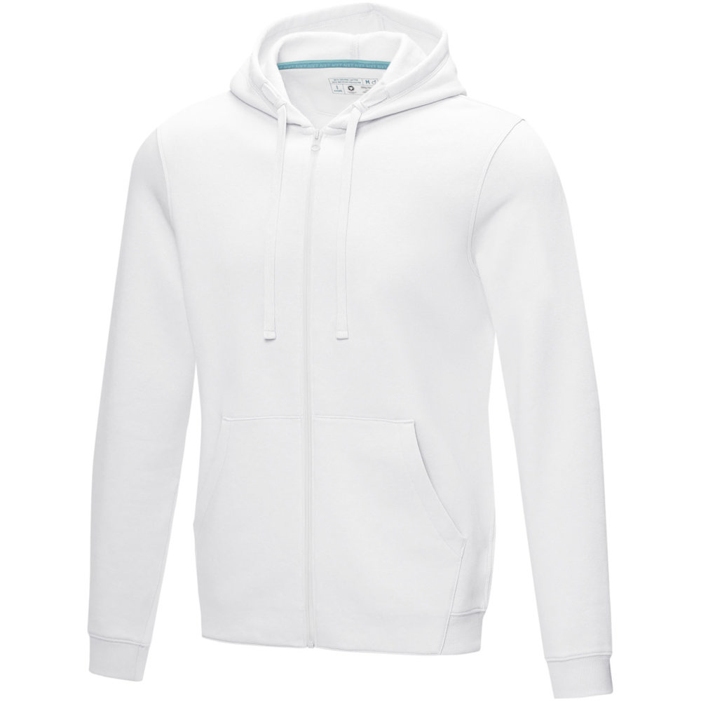 Ruby heren biologische gerecyclede hoodie met volledige rits - kopen of bedrukken - wit
