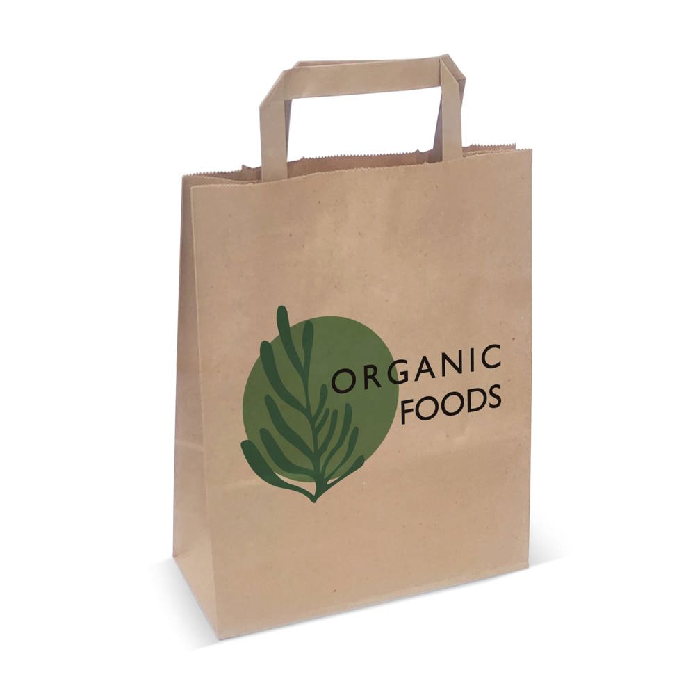 Papieren draagtas 70g/m² 28x10x22cm - met logo of onbedrukt bestellen