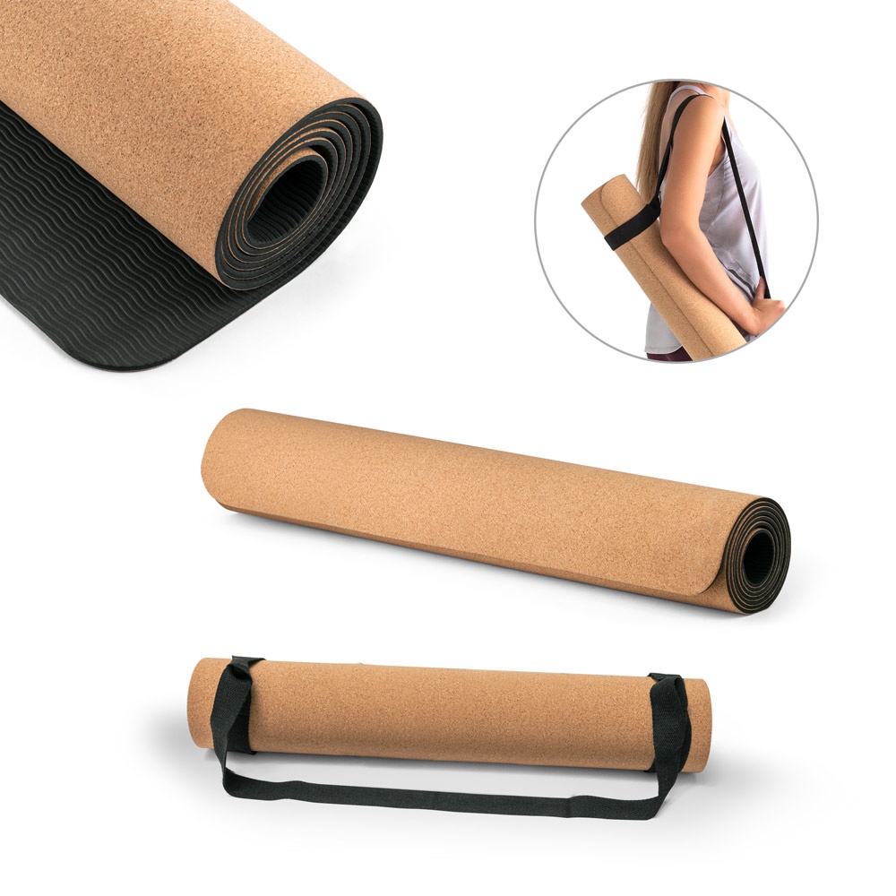GERES. Oefenmat voor yoga van kurk en TPE. Tot 3.7 mm dik - met logo of onbedrukt bestellen