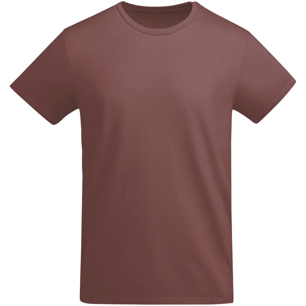 Breda biologisch katoenen herenshirt met korte mouwen - voor bedrijven en relatiegeschenken - Bleekrood