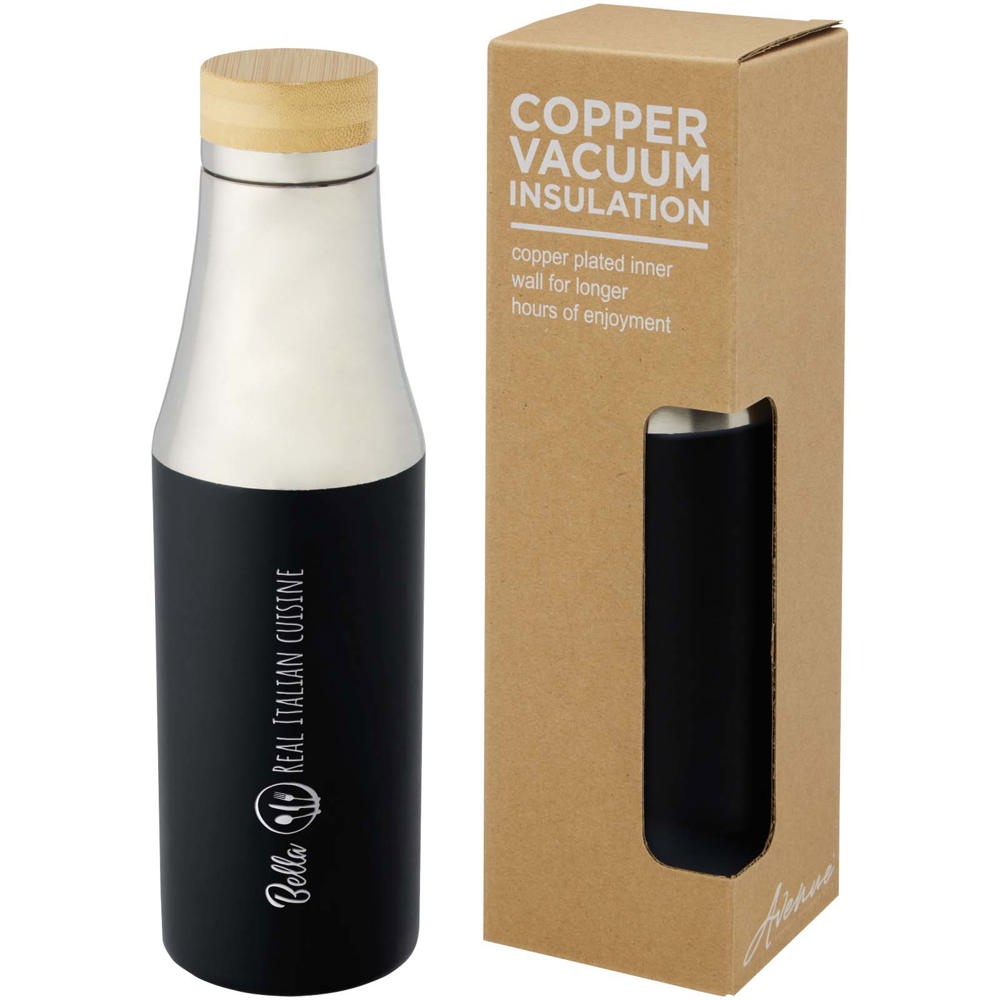 Hulan koperen vacuüm geïsoleerde roestvrijstalen fles van 540 ml met bamboe deksel