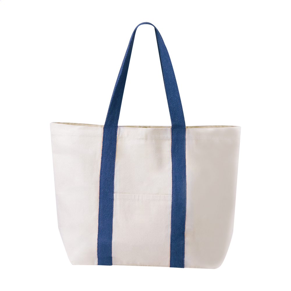 Lanikai - strand- of boodschappentas - met logo of onbedrukt bestellen - donker blauw/natuurlijk