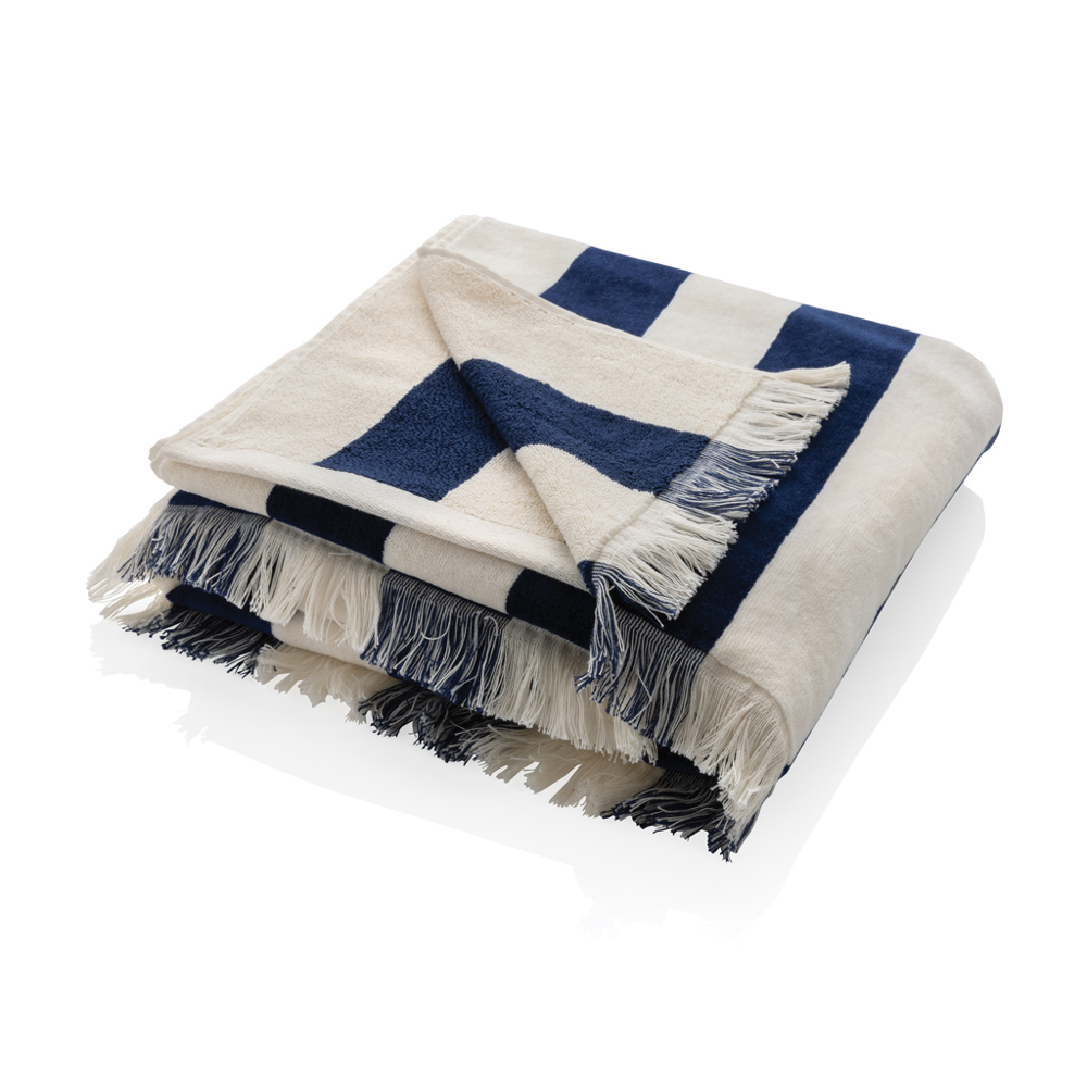 Ukiyo Aware™ Yukari XL strandlaken 100x180cm - met logo of onbedrukt bestellen - donkerblauw (± PMS 19-3932 TCX)