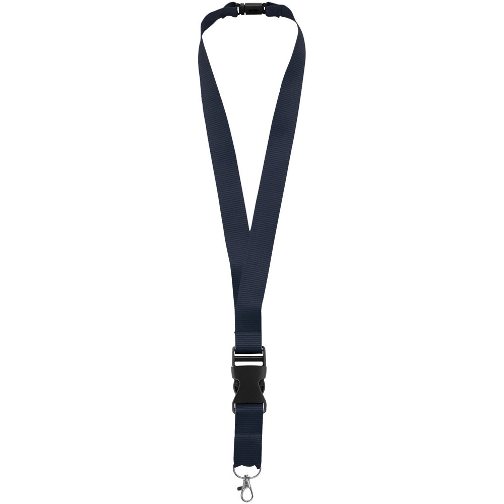 Yogi lanyard met afneembare gesp en veiligheidssluiting - voor bedrijven en relatiegeschenken - Marineblauw