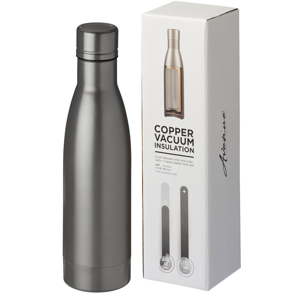 Vasa 500 ml koper vacuüm geïsoleerde fles - met logo of onbedrukt bestellen - Titanium