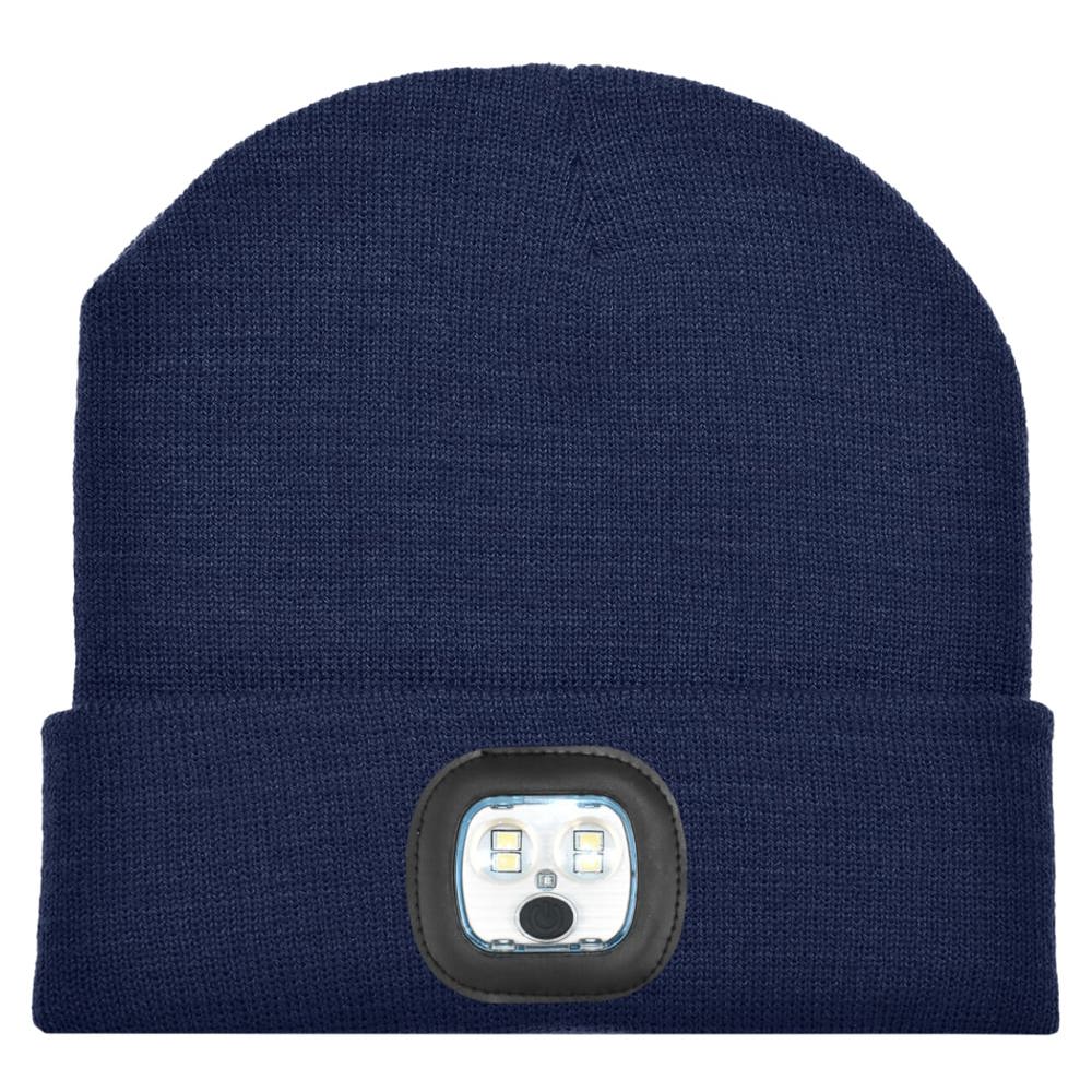 Gebreide muts met ledlamp - bedrukt of onbedrukt verkrijgbaar - Navy (PMS 533c) / Navy