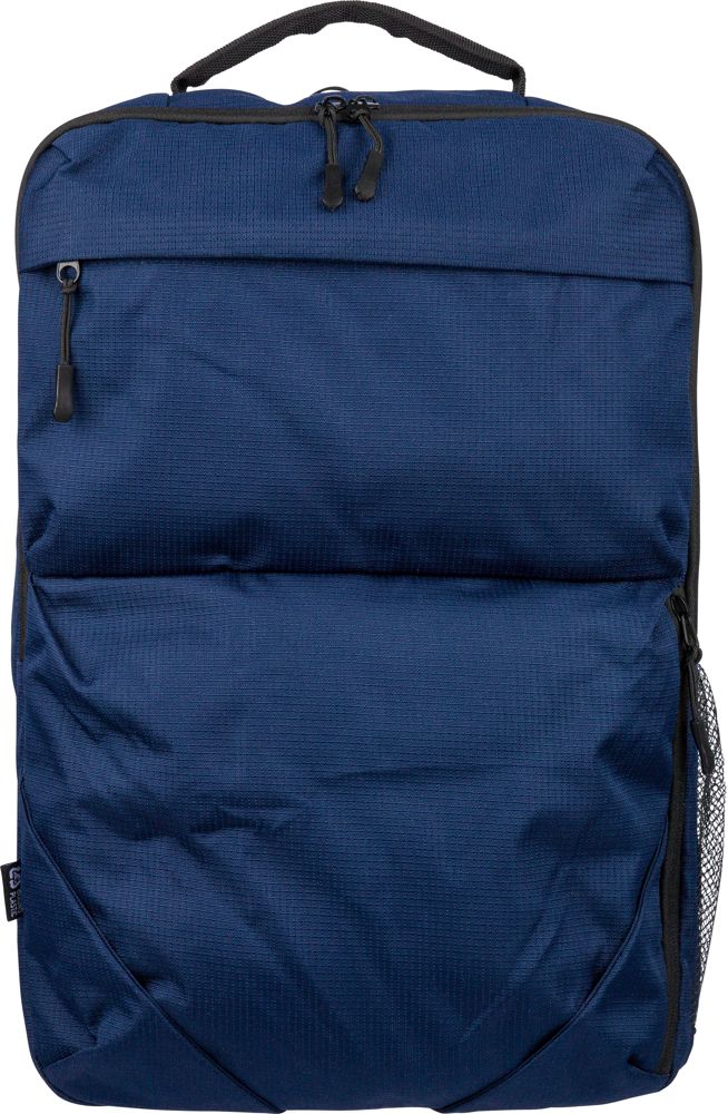 rPET (300D) polyester Ocean Bound Rugzak Tova - bedrukt of onbedrukt verkrijgbaar - Blauw