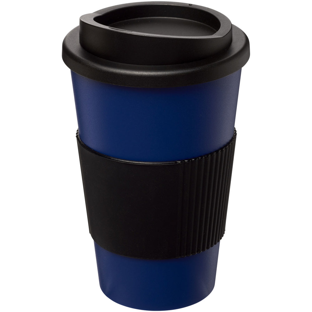 Americano® 350 ml geïsoleerde beker met grip - kopen of bedrukken - Blauw, Zwart