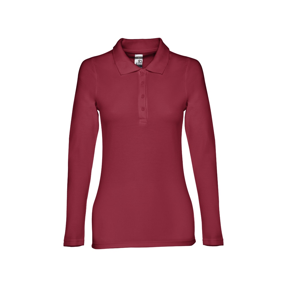 THC BERN WOMEN. Polo hemd met lange mouwen voor vrouwen - kopen of bedrukken - Bordeaux rood