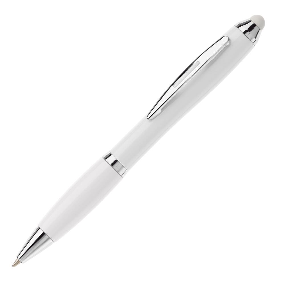 Balpen Hawaï stylus hardcolour - met logo of onbedrukt bestellen - Wit / Wit