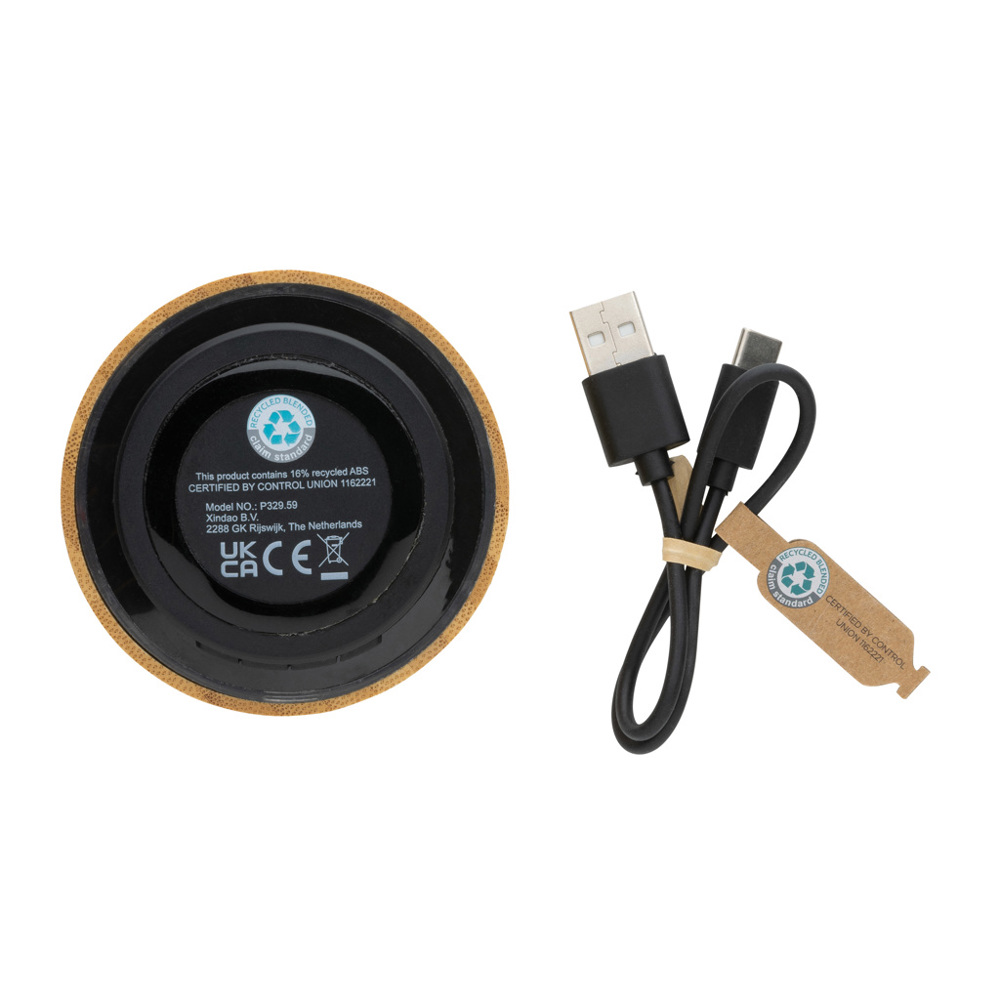 RCS gereycled plastic en bamboe 3W draadloze luidspreker