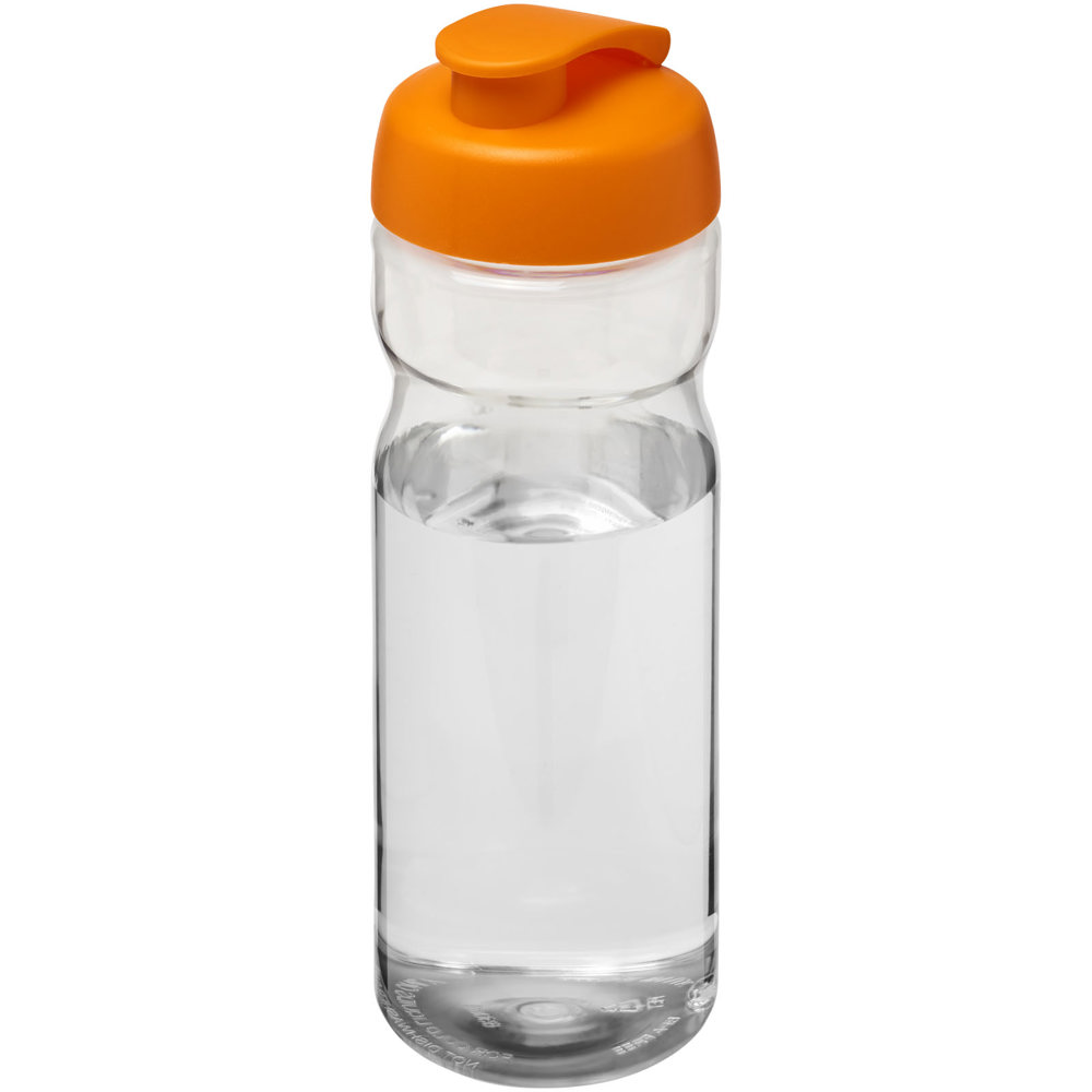 H2O Active® Base 650 ml sportfles met flipcapdeksel - voor bedrijven en relatiegeschenken - Transparent, Oranje