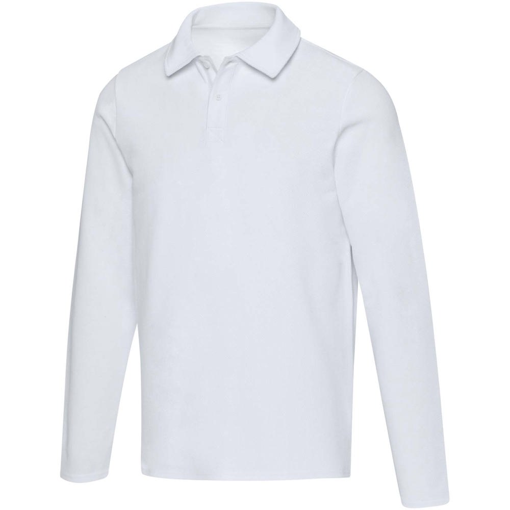 Apollo uniseks poloshirt met lange mouwen - voor bedrijven en relatiegeschenken - Wit
